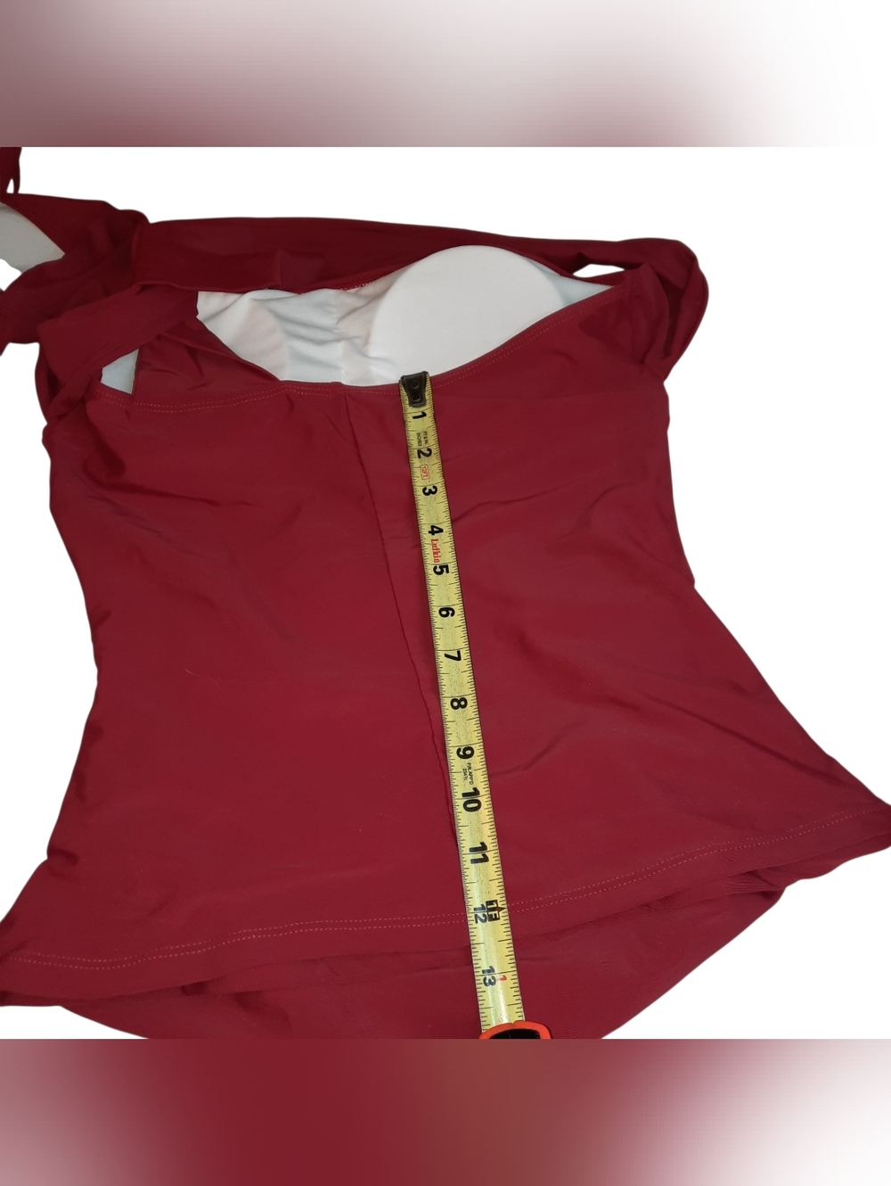 One-Shoulder Burgundy Women's Swim Bikini - Picture 8 of 13